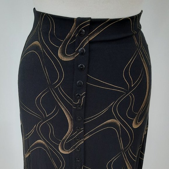 Vtg 90s slinky maxi button skirt - Susan Lawrence brand - Picture 2 of 8